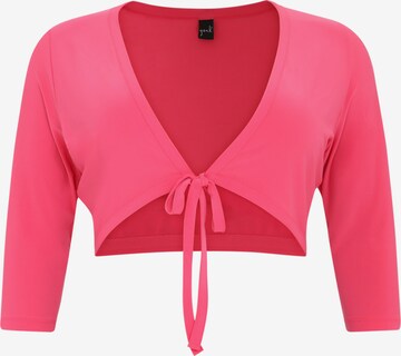 Yoek Knit Cardigan in Pink: front