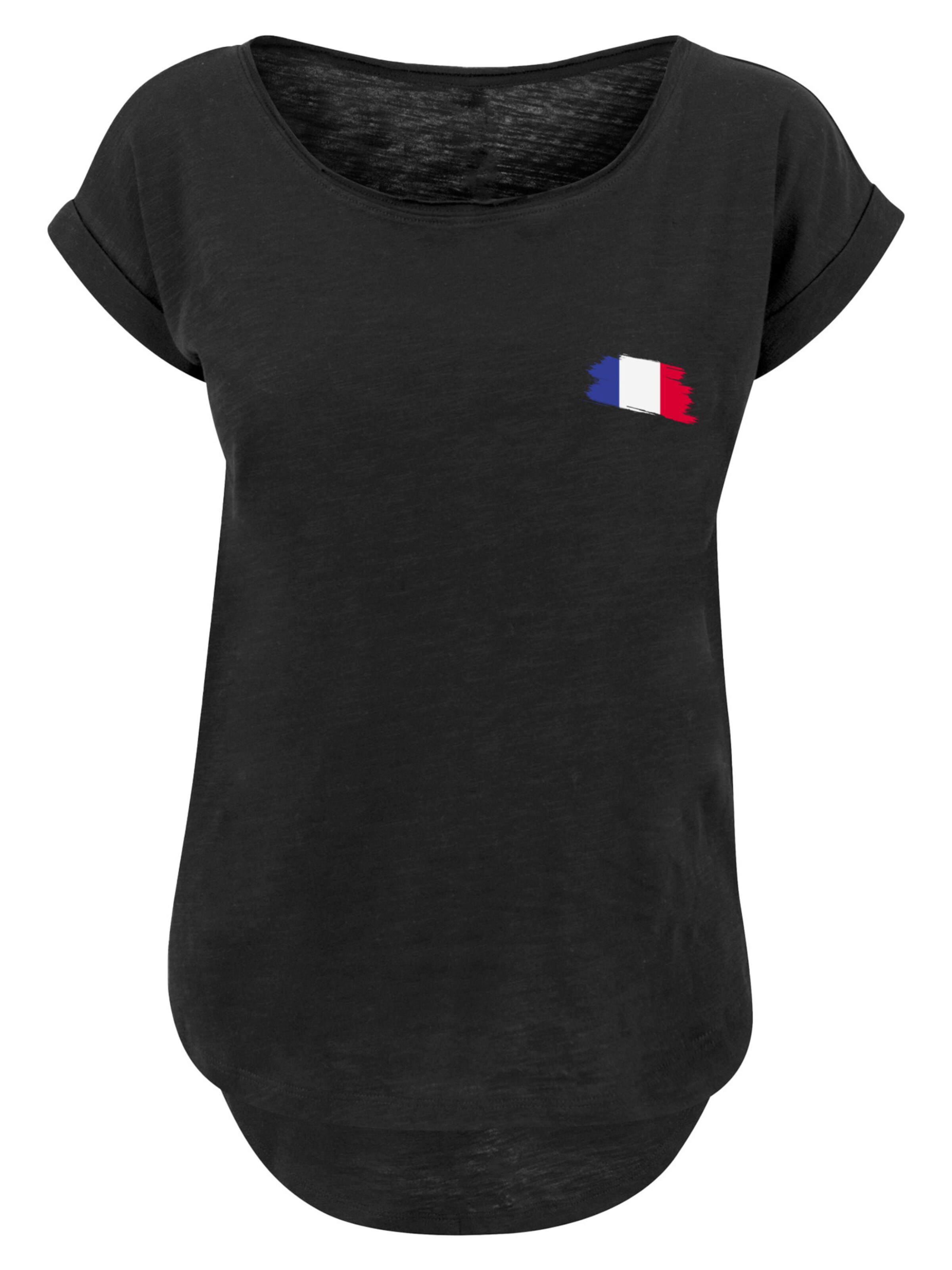 F4NT4STIC Shirt 'France Frankreich Flagge Fahne' in Black: front