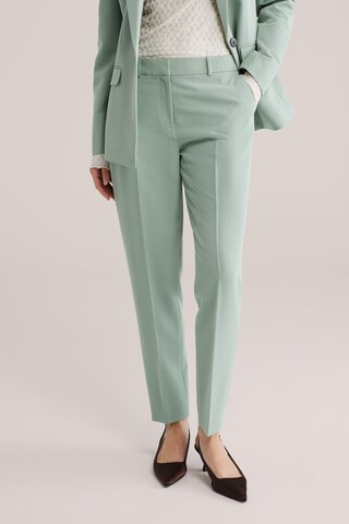 WE Fashion Slimfit Broek in Groen: voorkant