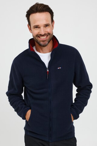 FQ1924 Fleece jas 'BROR' in Blauw: voorkant