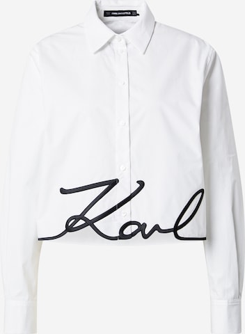 balts Karl Lagerfeld Blūze: no priekšpuses