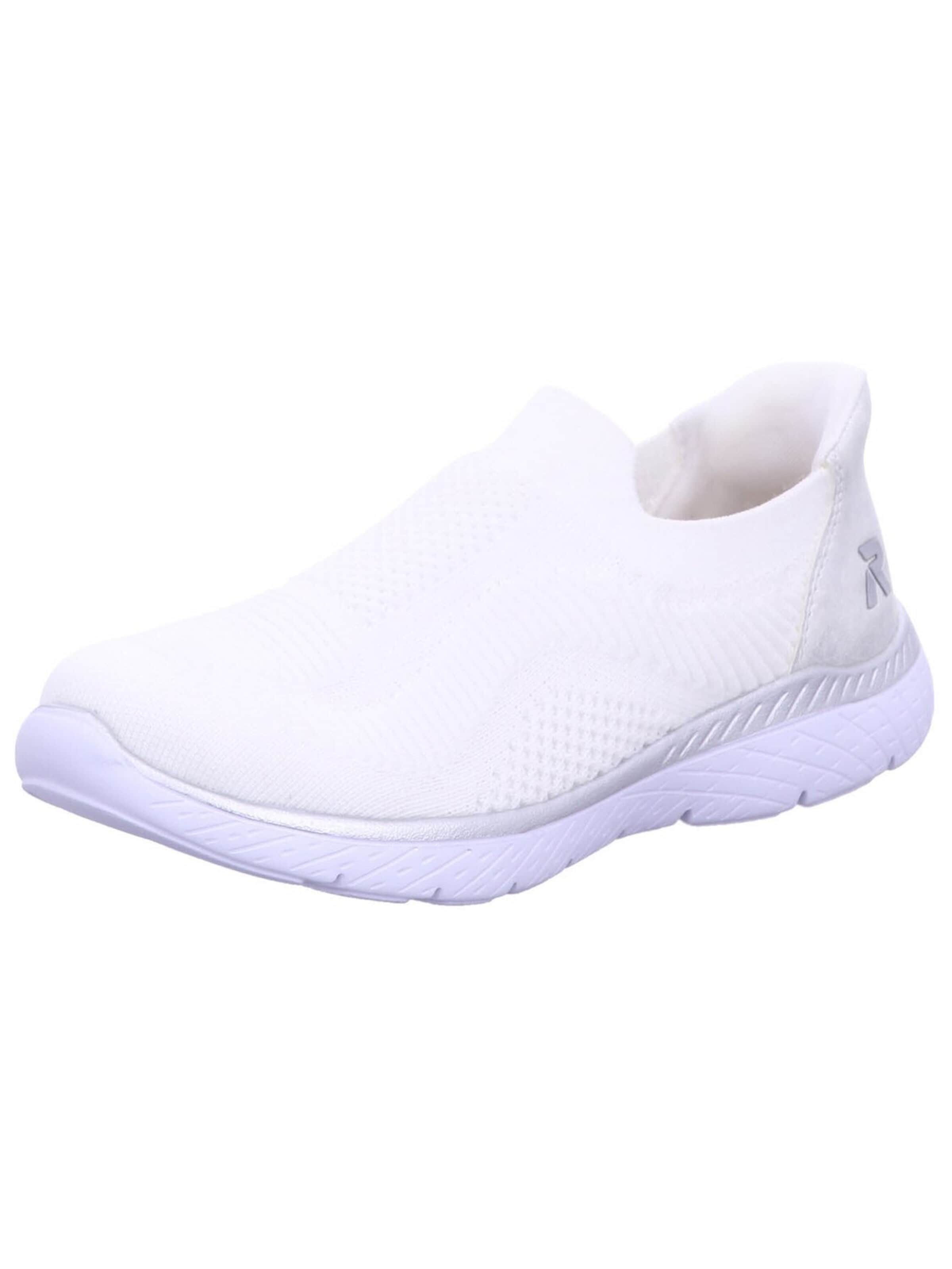 Rieker Slip-ons 'Slipper Damen M5072 80 Textil & Kunststoff (Synthetik) in weiß' in Wit: voorkant