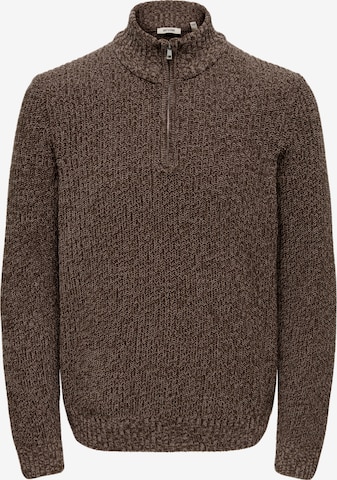 Only & Sons Sweater 'ONSJOIN' in Brown: front