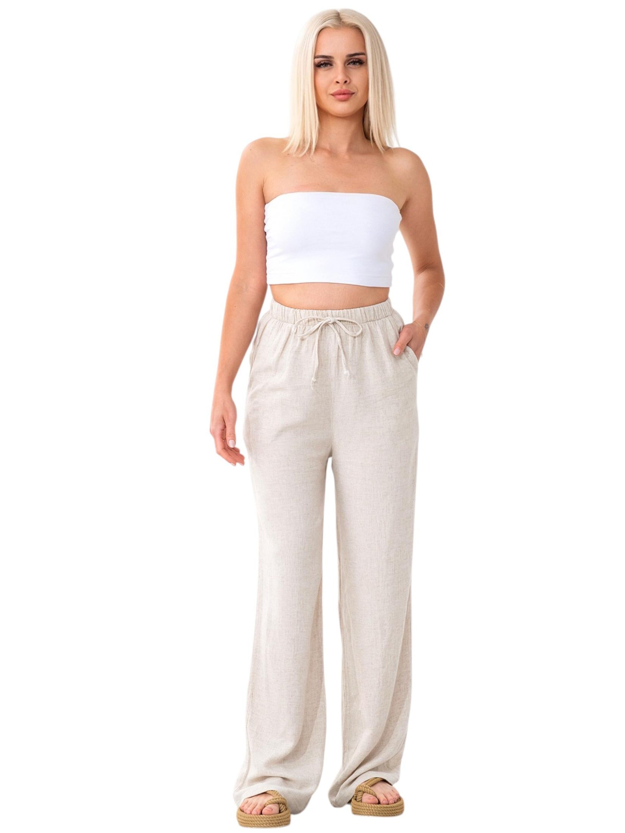 WENOR Wide leg Broek 'SAIRA' in Beige