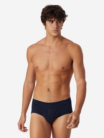 SCHIESSER Slip 'Cotton Essentials Feinripp' in Blauw: voorkant