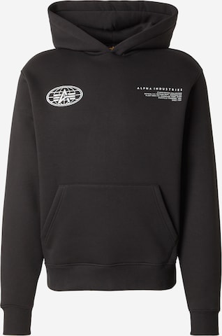ALPHA INDUSTRIES Bluzka sportowa 'World' w kolorze czarny: przód