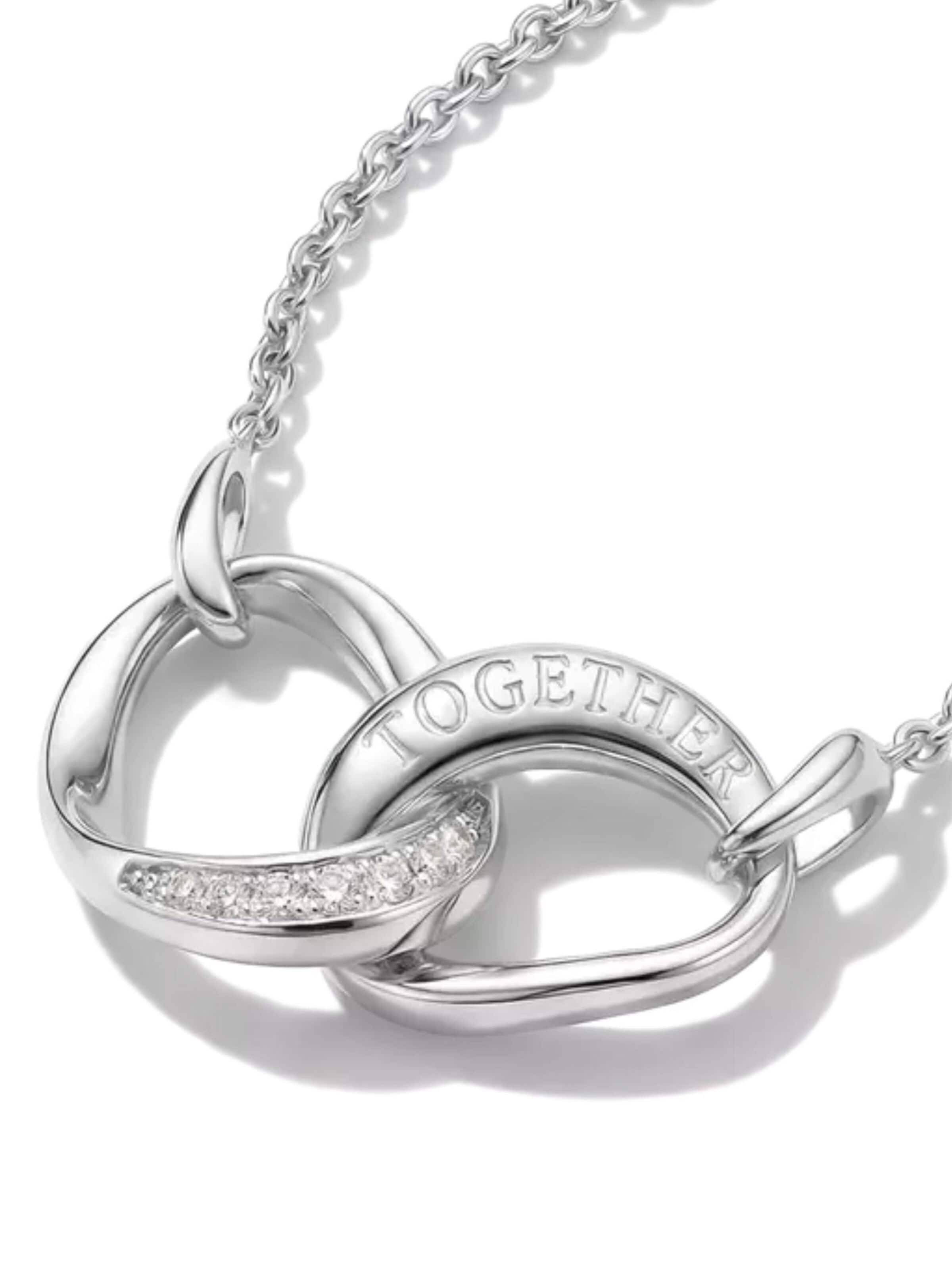 Chaîne 'Together Halskette aus Recyceltem Sterlingsilber mit Zirkonia' Thomas Sabo en argent