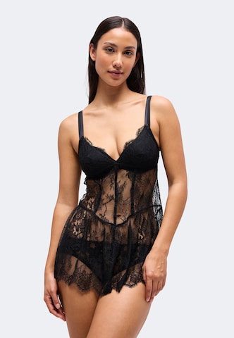 Hunkemöller Negligé 'Cecilia' in Zwart: voorkant