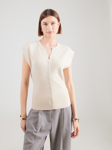 MSCH COPENHAGEN Knitted Vest 'Isabis' in Beige: front