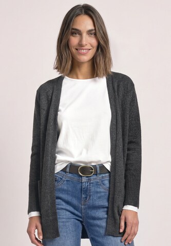 STREET ONE Langarm Cardigan mit aufgesetzten Taschen in Grau: Vorderseite