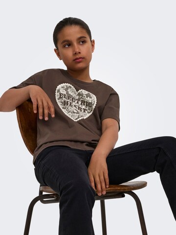 ONLY GIRLS Shirt 'KOGELLEN' in Bruin: voorkant