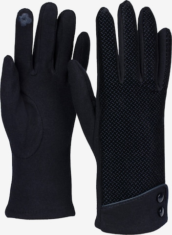 styleBREAKER Full finger gloves 'Touchscreen Handschuhe mit weichem Riffel Muster' in Blue: front