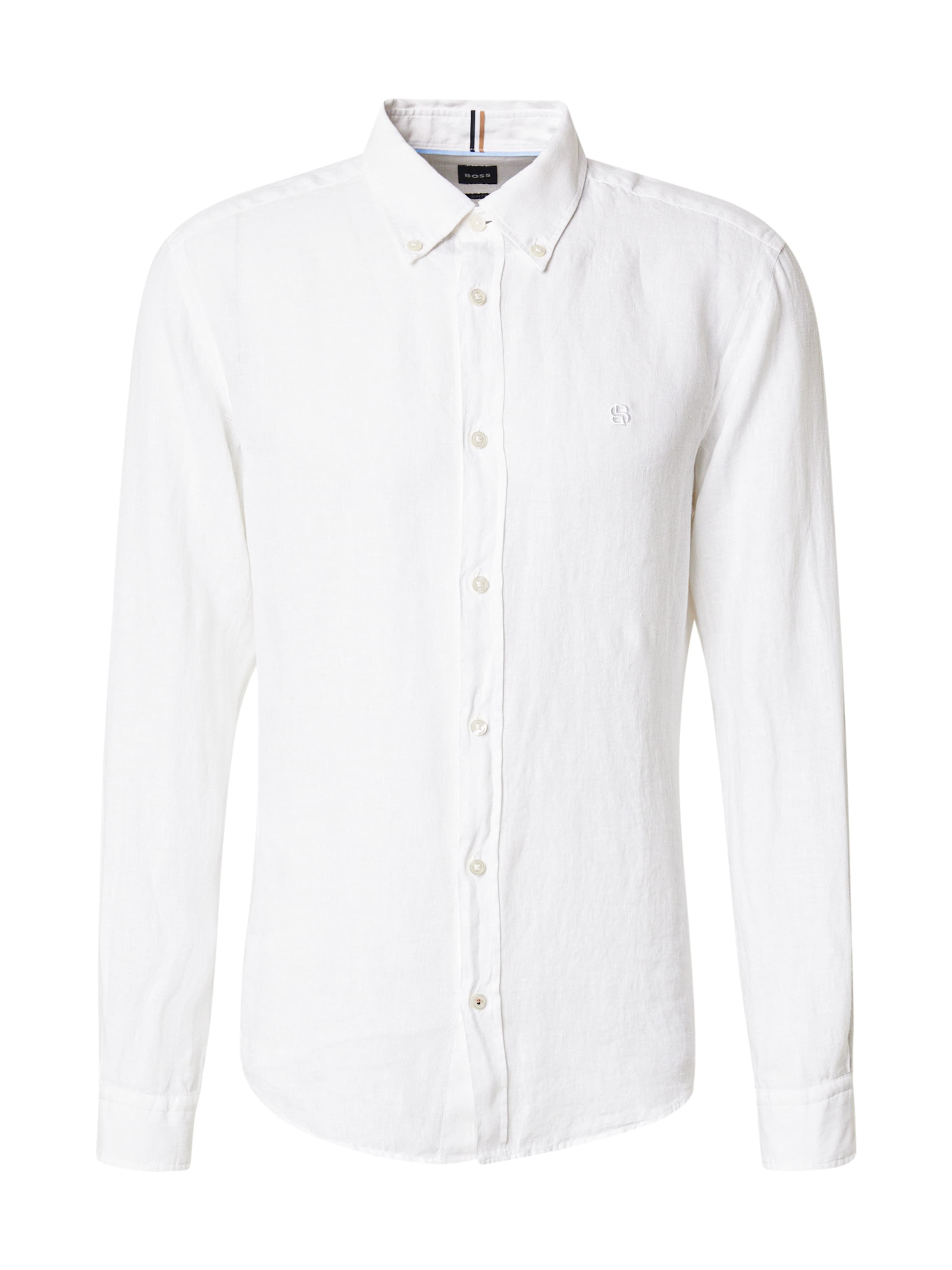 BOSS Regular Fit Skjorte 'ROAN' i hvid: forside