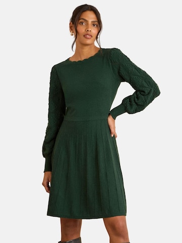 Robes en maille love & roses en vert : devant