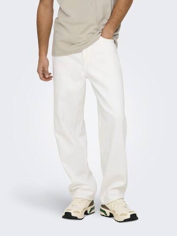 Only & Sons Loosefit Jeans 'ONSFade' i hvid: forside