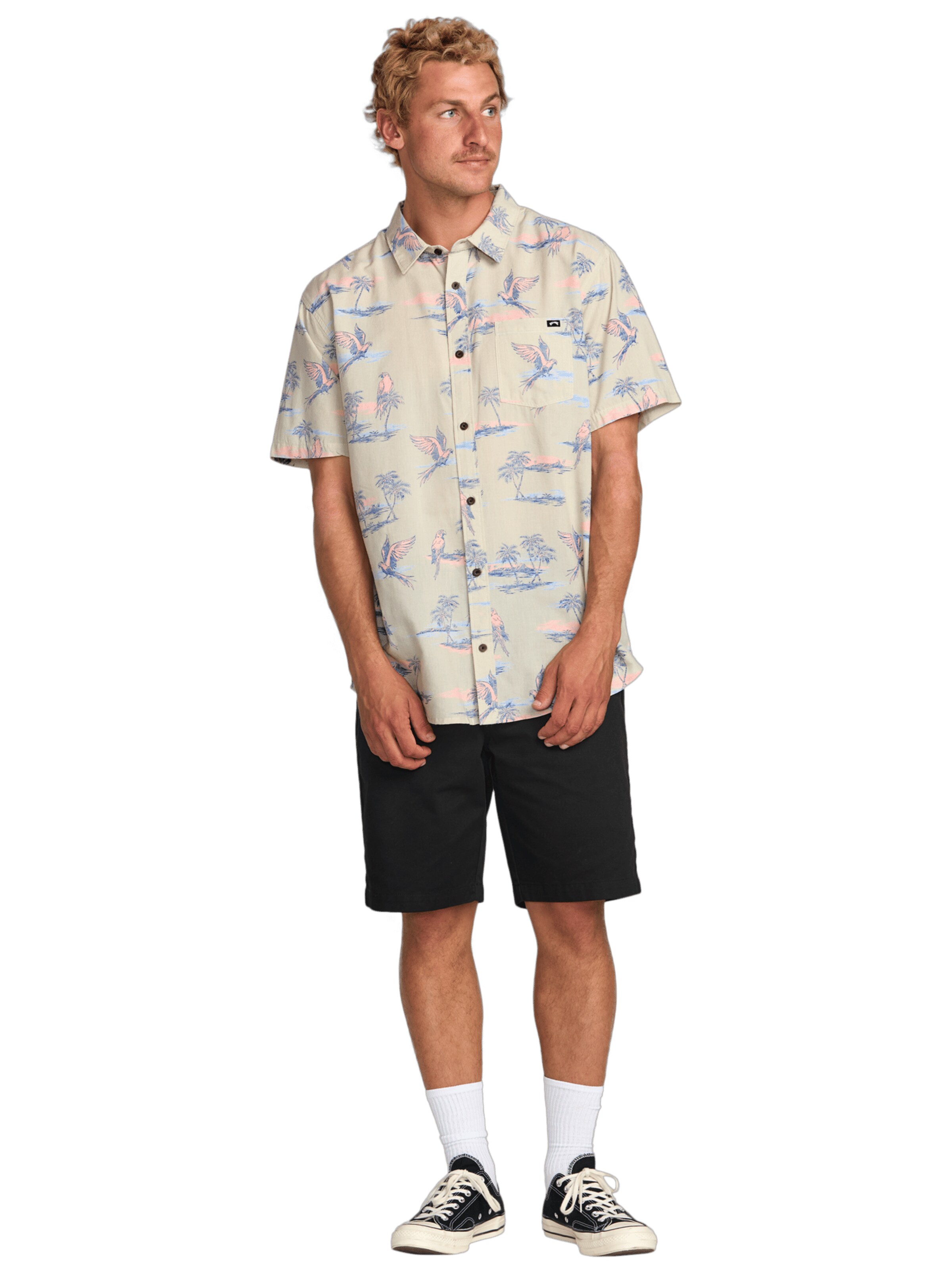 BILLABONG Comfort fit Button Up Shirt 'Sundays' in Beige