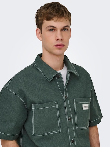 Only & Sons Comfort Fit Skjorte 'ONSZealand' i grøn