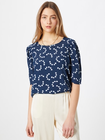 ICHI - Blusa 'MARGUERITE' en azul: frente