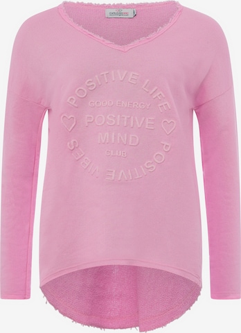 Felpa 'Positive Mind' di Zwillingsherz in rosa: frontale