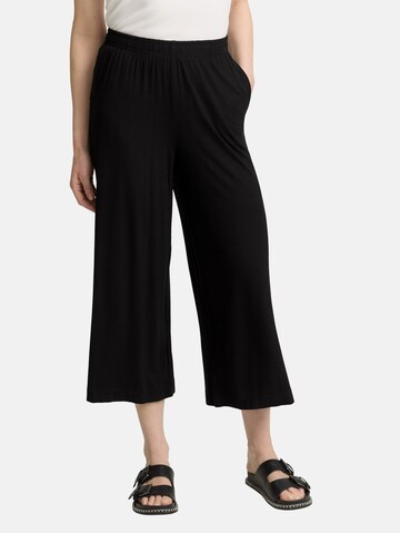 TOM TAILOR Wide Leg Hose in Schwarz: Vorderseite