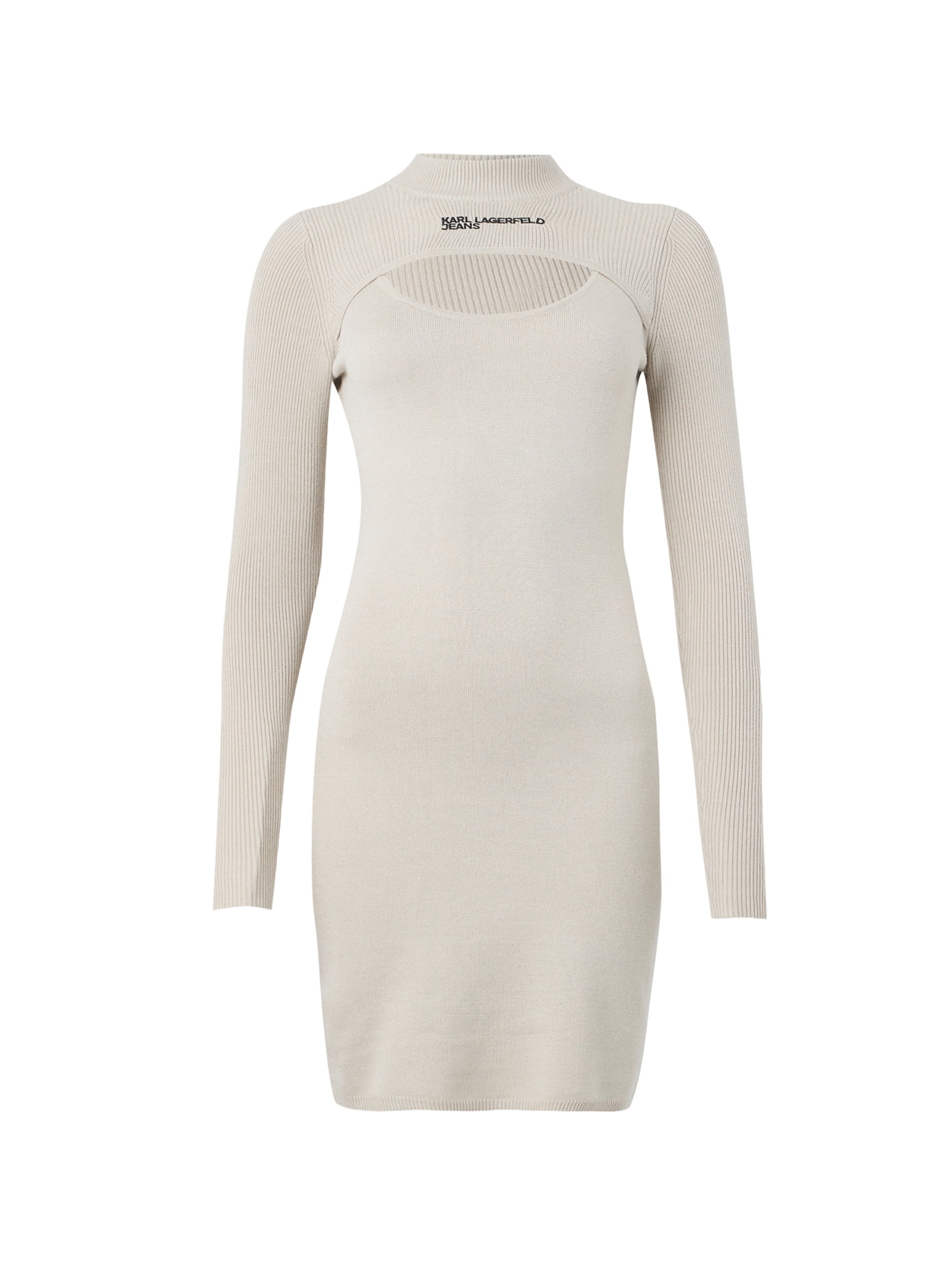 KARL LAGERFELD JEANS Плетена рокля в бежово: отпред