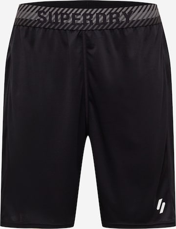 SuperdrySportske hlače 'Core' - crna boja: prednji dio