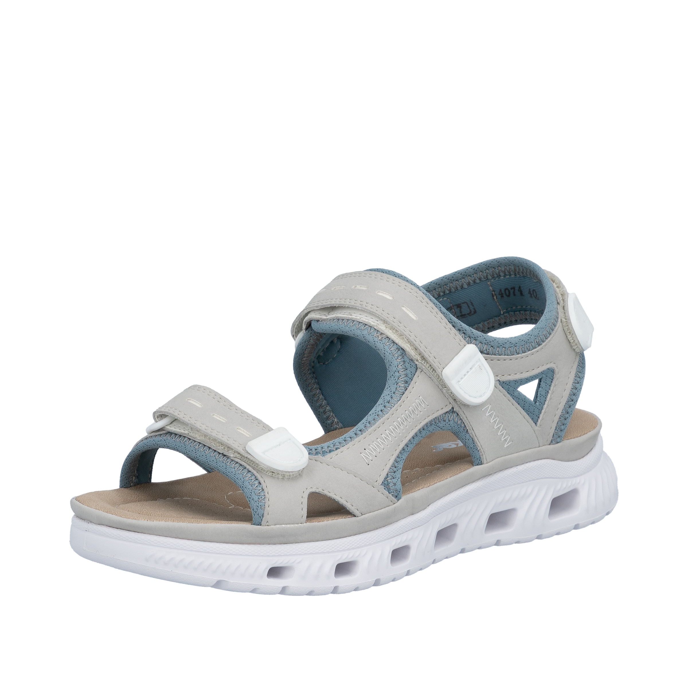 Sandales de randonnée Rieker Sport en gris : devant