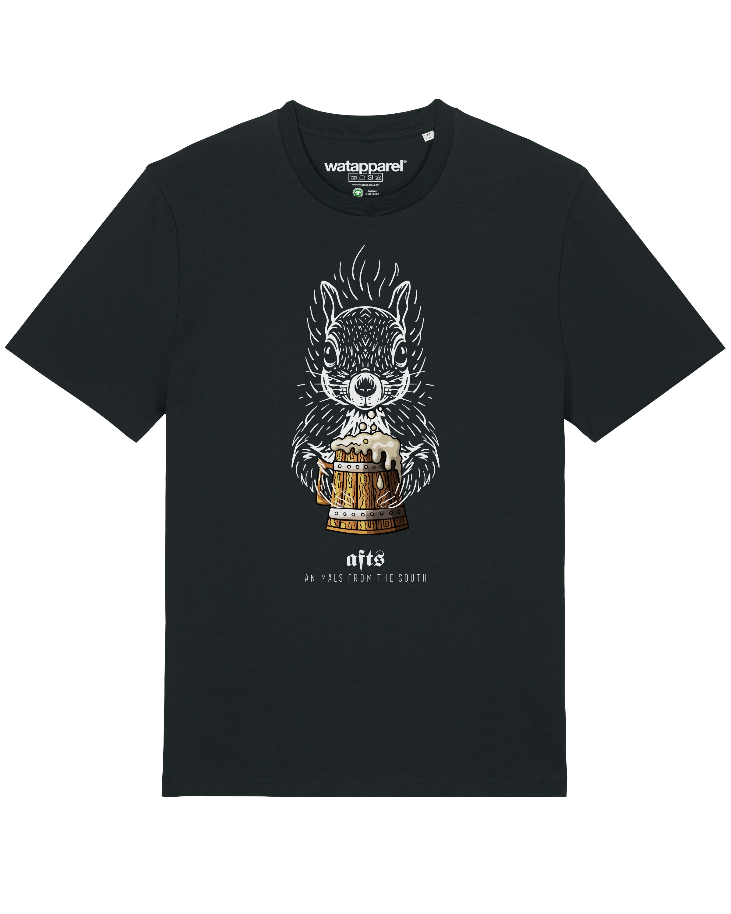 Watapparel Shirt 'Eichhörnchen' in Zwart: voorkant