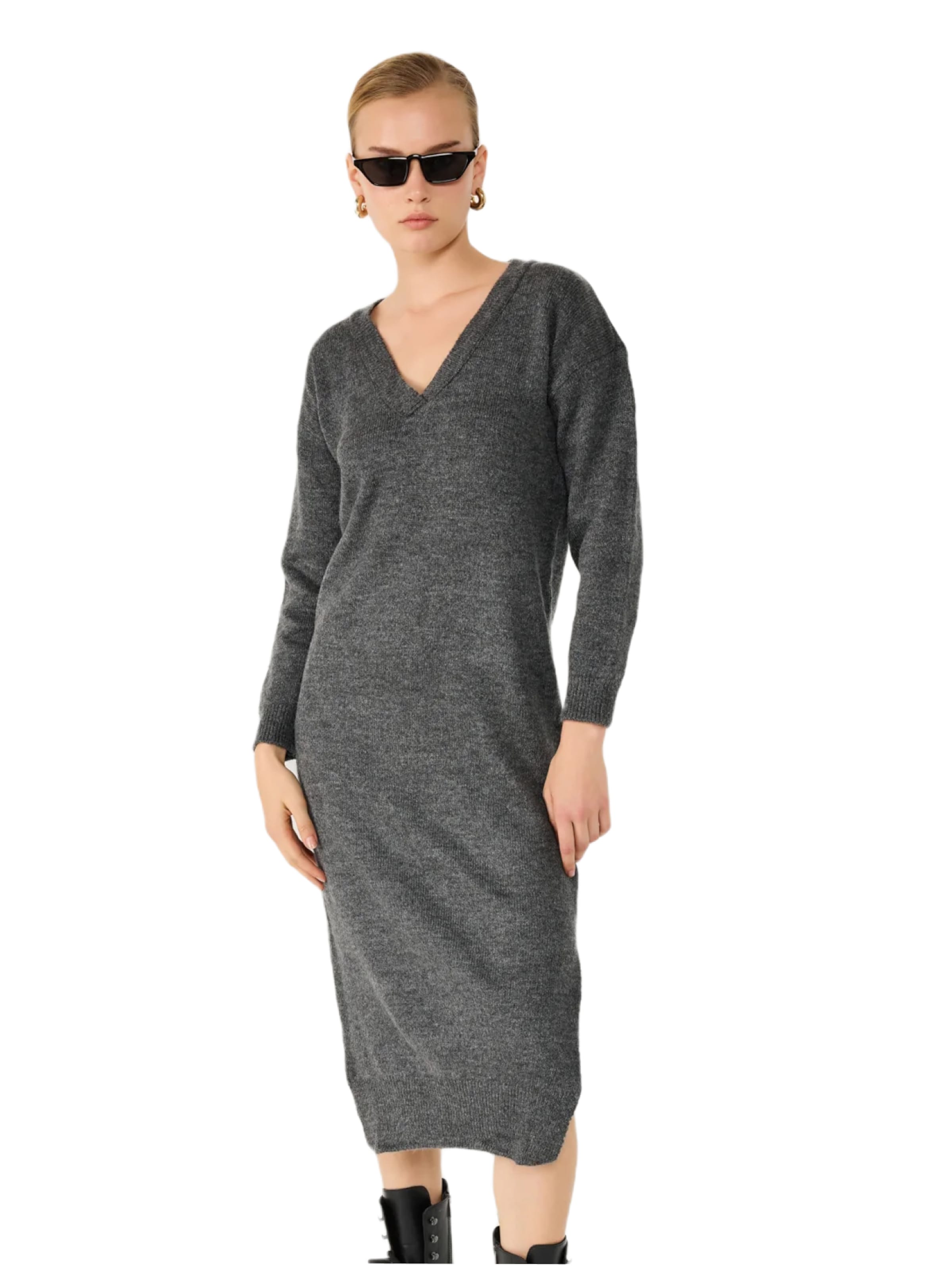 No Matter What Knit dress in Grey: front