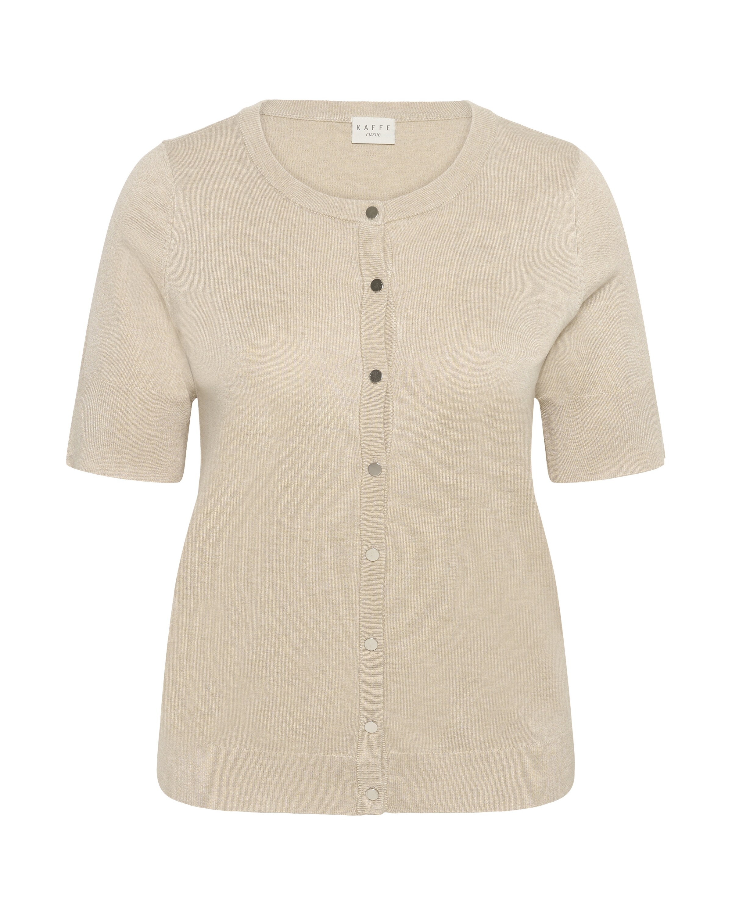 KAFFE CURVE Knit Cardigan 'KClizzy' in Beige: front