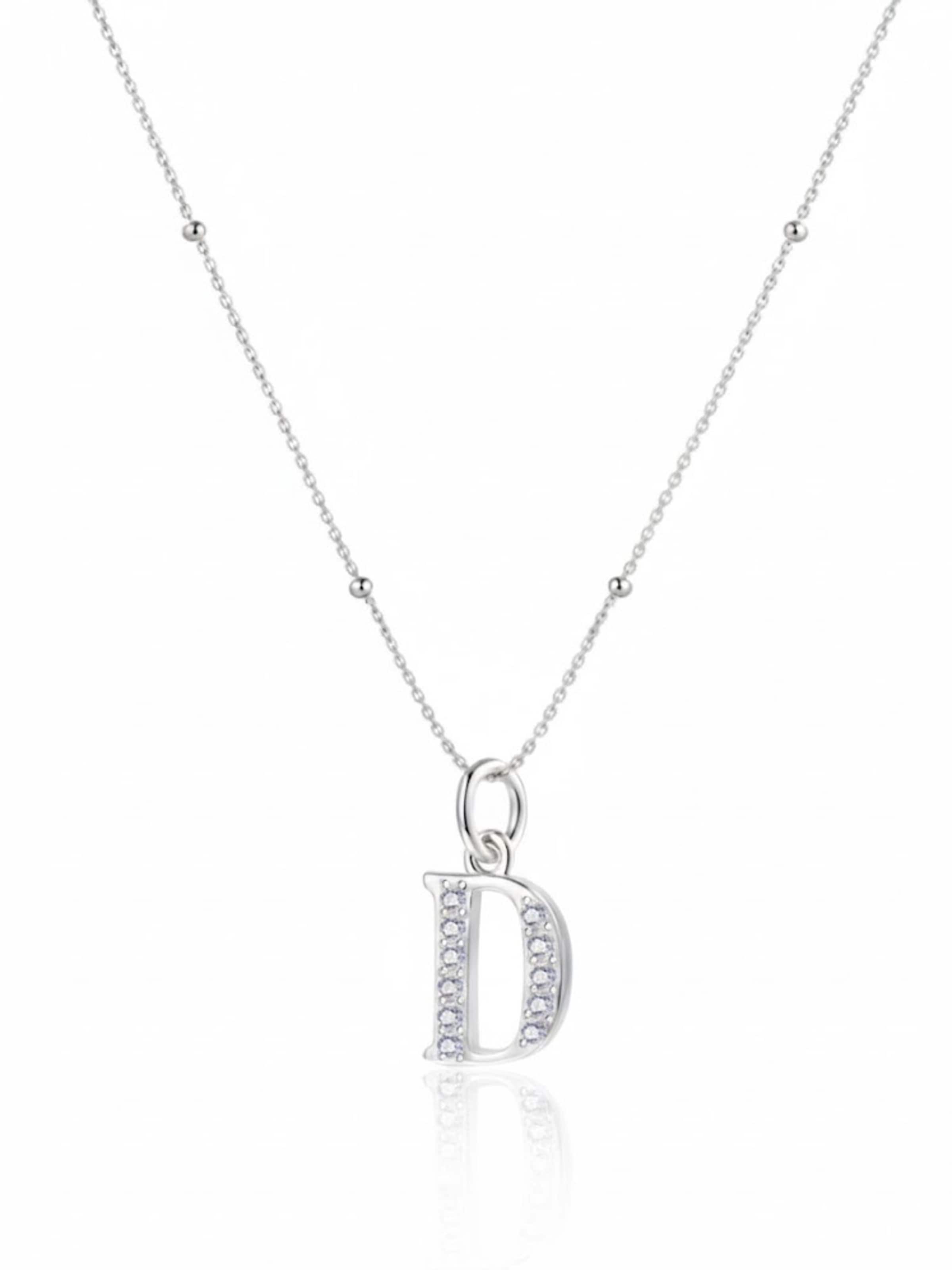 Hey Happiness Cadena 'Letter D' en plata, Vista del producto