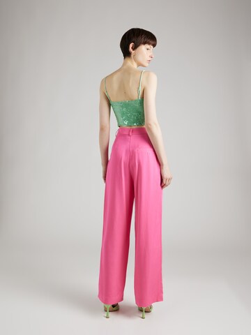 Monki Široke hlačnice Hlače z naborki | roza barva