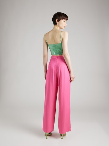 Monki Zvonové kalhoty Kalhoty se sklady v pase – pink