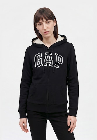 Gap Tall Sweat jacket 'HERITAGE' in Black: front