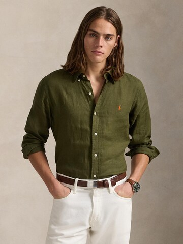 Polo Ralph Lauren Средняя посадка Рубашка в Зеленый: спереди