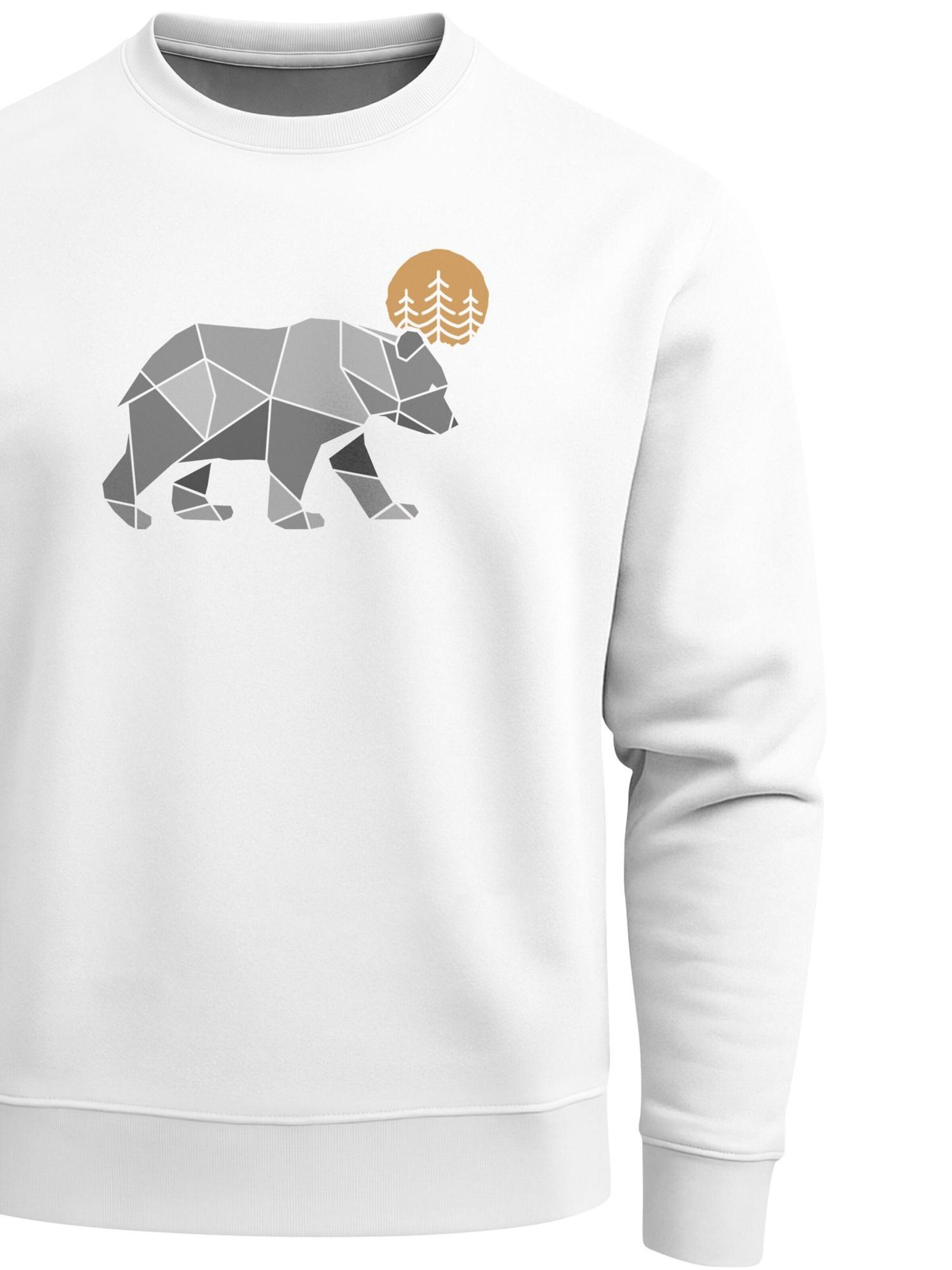 Neverless Sweatshirt 'Polygon Bär'‌‌‌‌‌‌ in Weiß