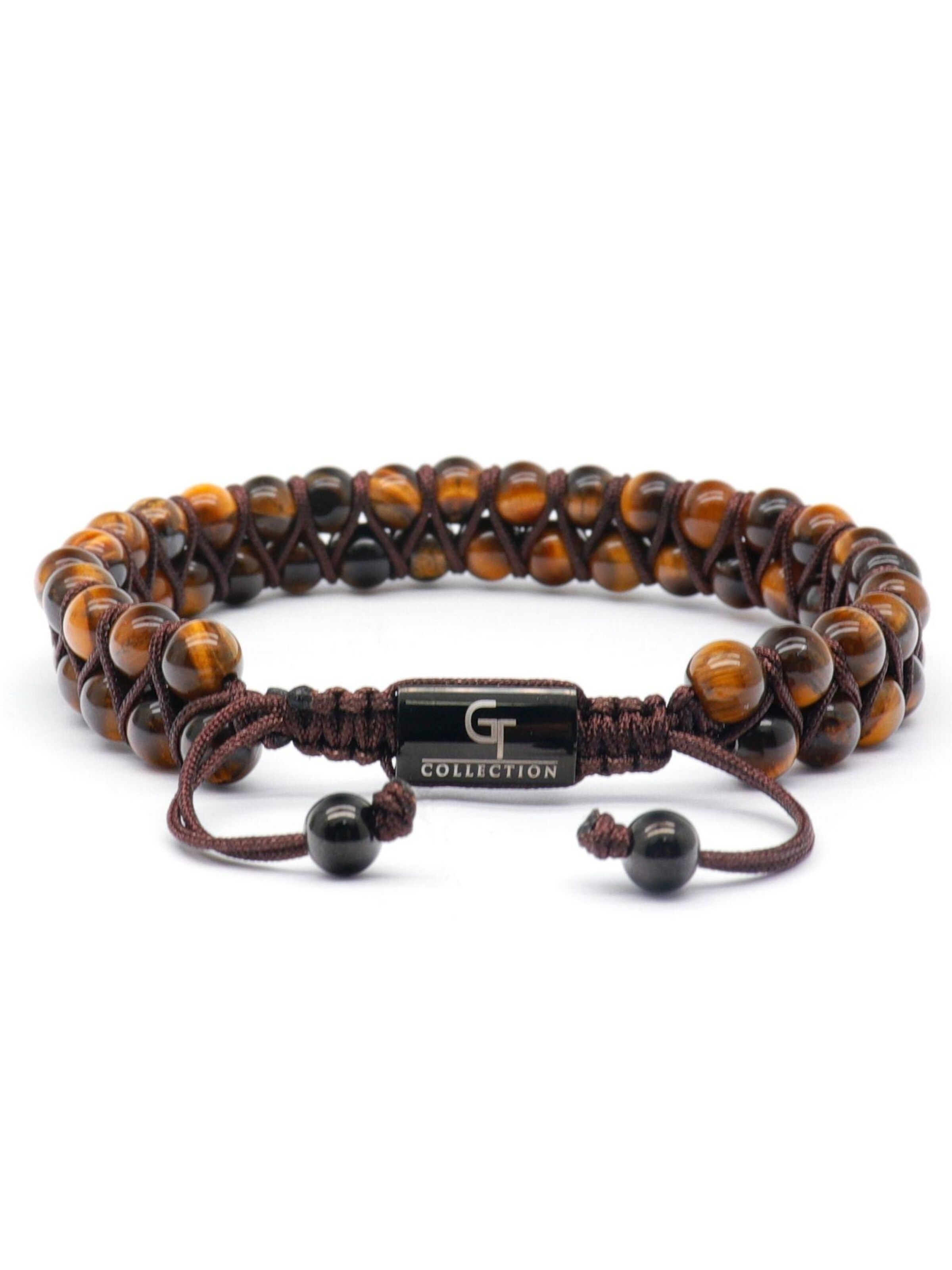 GT Collection - Pulsera 'Double-Bead' en marrón