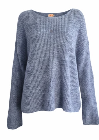 LIKS. Munich Sweater 'Leichter Strickpullover mit Herzblume' in Blue: front
