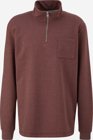 s.Oliver Men Tall Sizes Sweatshirt in Braun: predná strana