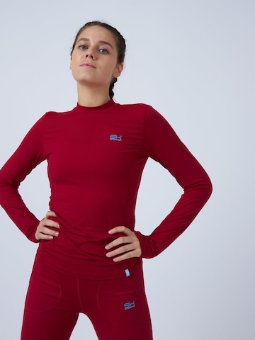SPORTKIND Performance shirt 'Langarmshirt High-Neck' in Red: front