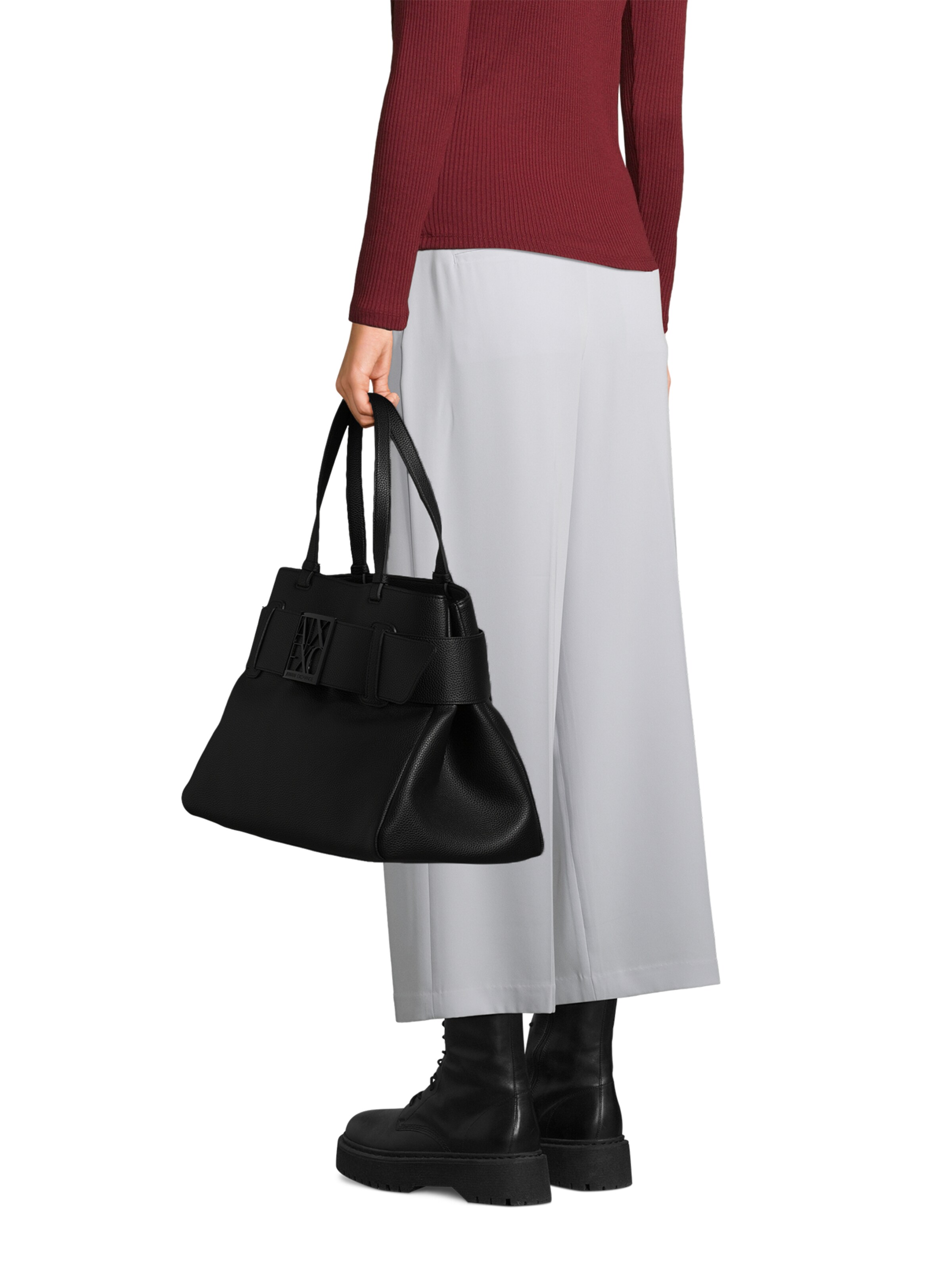 ARMANI EXCHANGE Shopper táska - fekete: elől