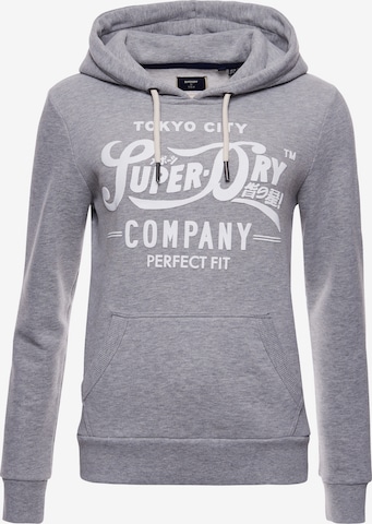 Superdry Sweatshirt 'Script Style College' in Grau: predná strana