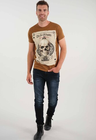 T-Shirt 'Ace' Deeluxe en marron