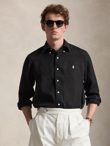 Polo Ralph Lauren Regular Fit Hemd in Schwarz: Vorderseite