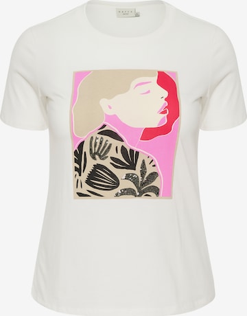 KAFFE CURVE T-shirt 'Amina' i vit: framsida