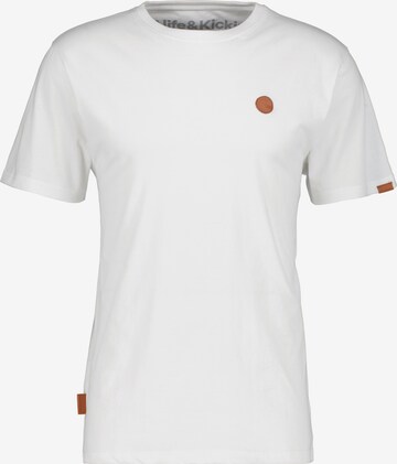 Alife and Kickin - Camisa 'MaddoxAK' em branco: frente