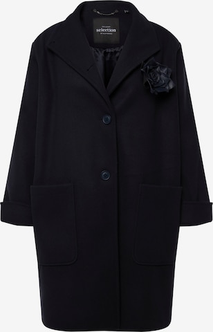 Ulla Popken Between-Seasons Coat in Blue: front