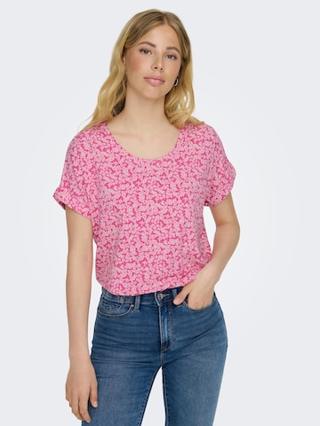 ONLY Shirt 'MOSTER' in Roze: voorkant