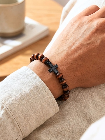 UNIQAL Armband 'RED TIGERAUGE ZIRKONIA' in Gemengde kleuren