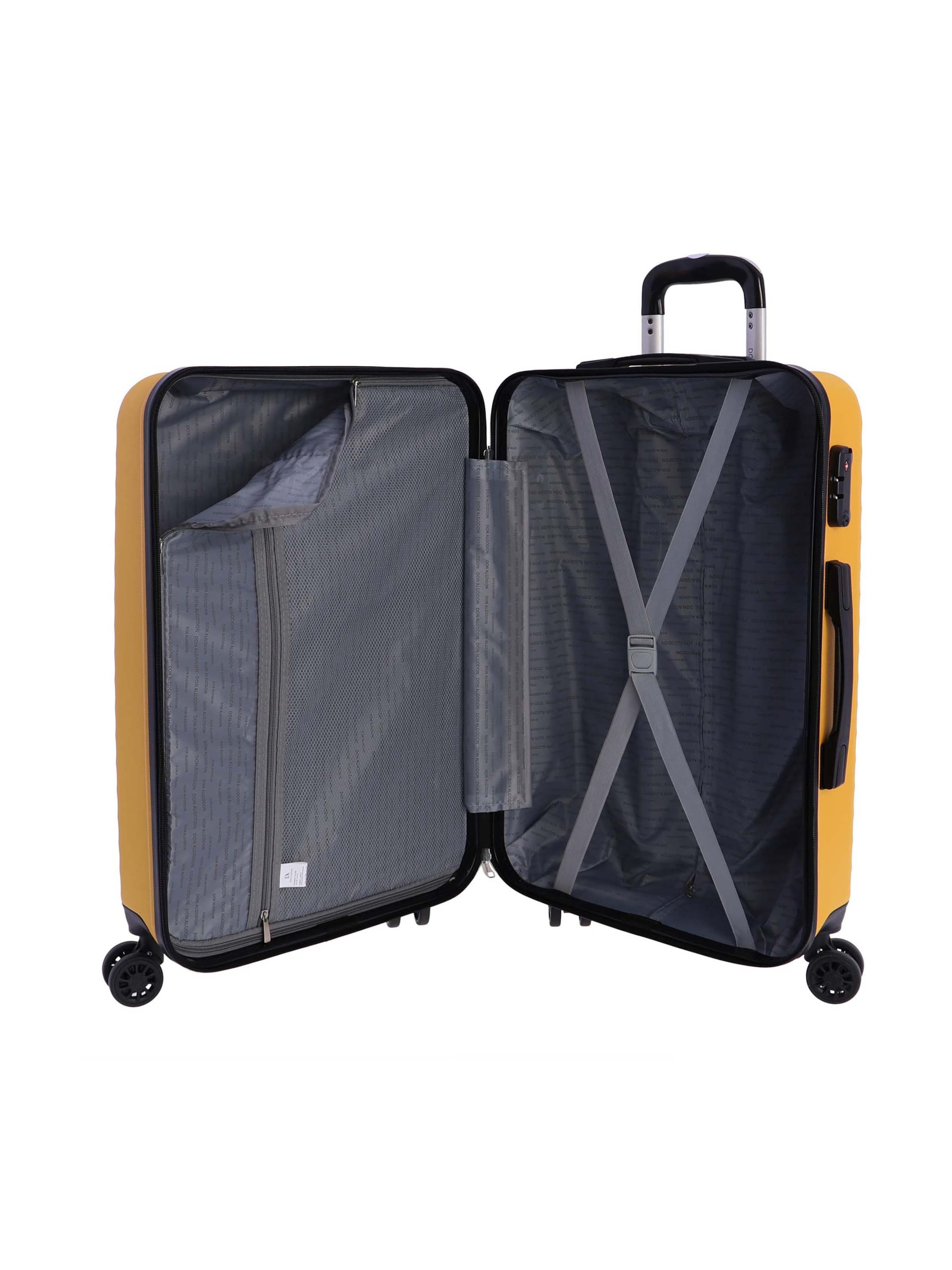 Don Algodon - Carrito 'DON ALGODON Maleta Mediana 23 kg | Maleta de Viaje Rígida con 4 Ruedas Dobles 360º, Candado TSA y Asa Telescópica | Equipaje Resistente al Agua para Viajes en Avión' en amarillo